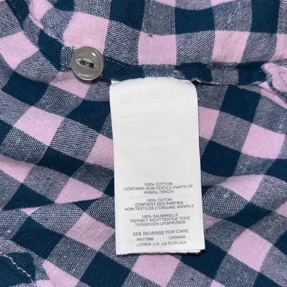 J. Crew Flannel Popover Shirt, Size 2 - Picture 11 of 13